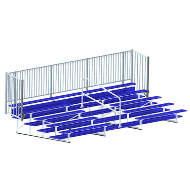 Bleacher - 21 ft. (5 Row - Double Foot Plank with Guard Rail & Aisle) - Enclosed (Powder Coated)